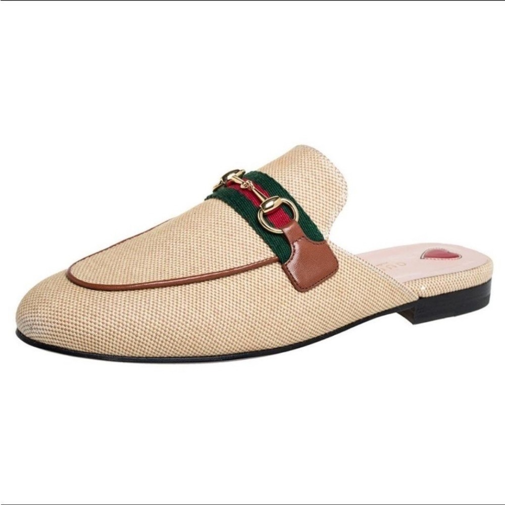 Gucci Princetown Mules In Canvas - image 1